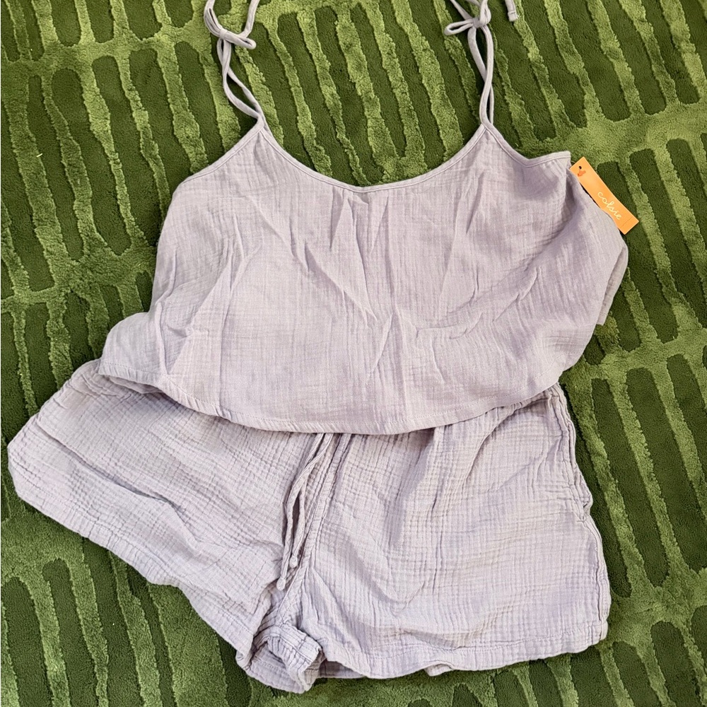 Colsie Lavender Gauzy Pajama Set Size L NWT